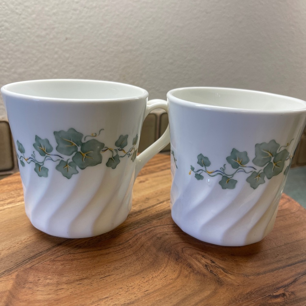 Corelle Callaway Ivy on White Swirled Mug (Set‎ of 2)